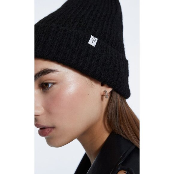 NWT STRADIVARIUS Unisex‎ BASIC MELANGE BEANIE Size OS Color Black - Picture 4 of 7